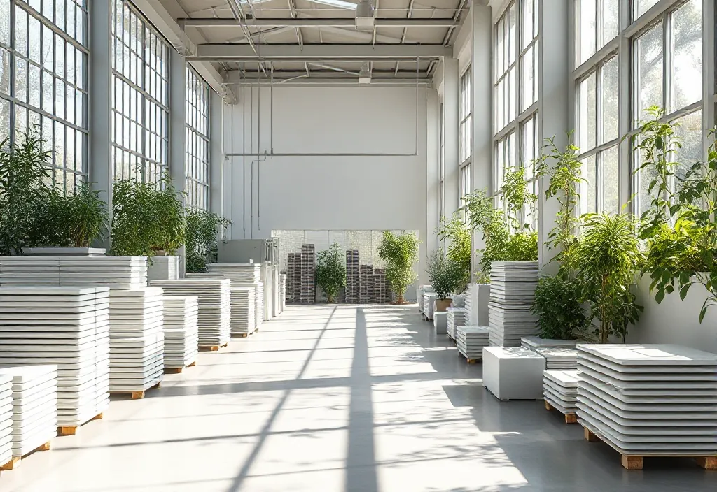 Sodiceram eco ceramic tiles in a modern sustainable factory