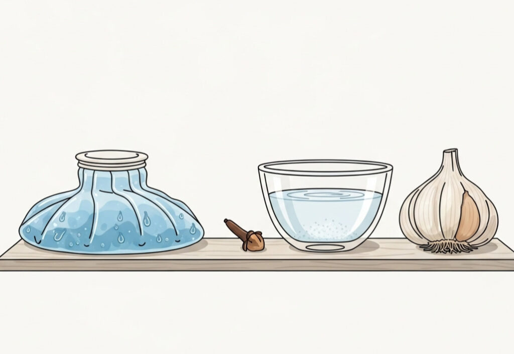 Simple natural remedies like ice pack, salt water, clove, and garlic to kill tooth pain nerve in 3 seconds permanently.