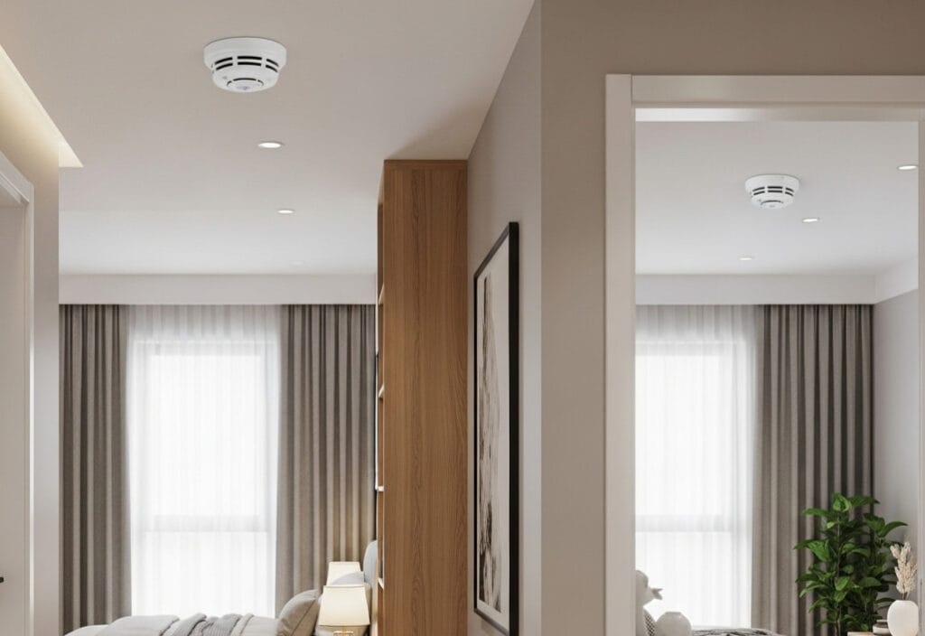 How many smoke detectors do I need: smoke detectors installed in a home showing compliance with safety regulations