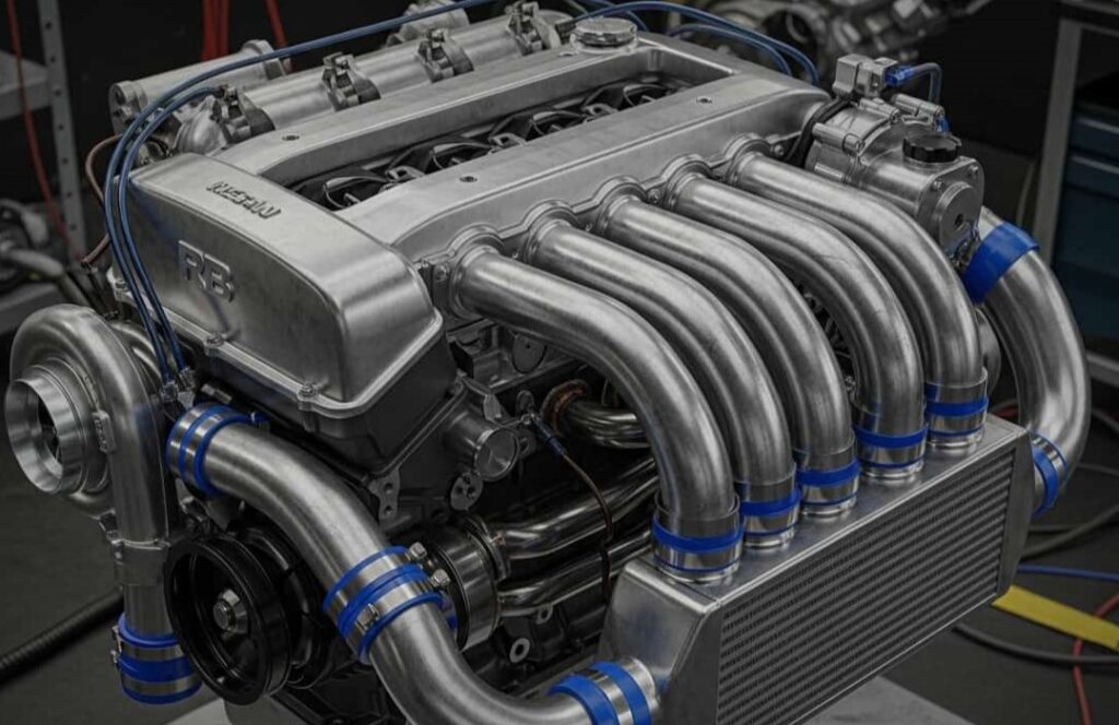 Front facing plenum on RB engine highlighting performance and tuning benefits