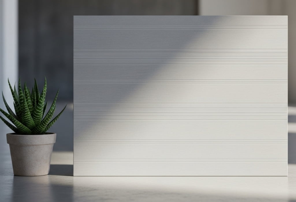 Sodiceram ceramic material close-up in a minimalist eco-friendly setting, highlighting its strength, lightweight design, and sustainable properties.