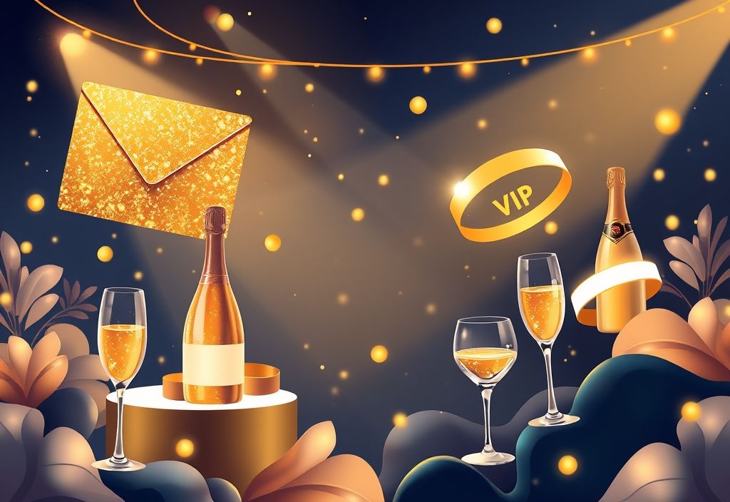 Abstract vector illustration representing why exclusive lifestyle events are popular, featuring luxurious objects, glowing VIP elements, and elegant compositions symbolizing allure and exclusivity