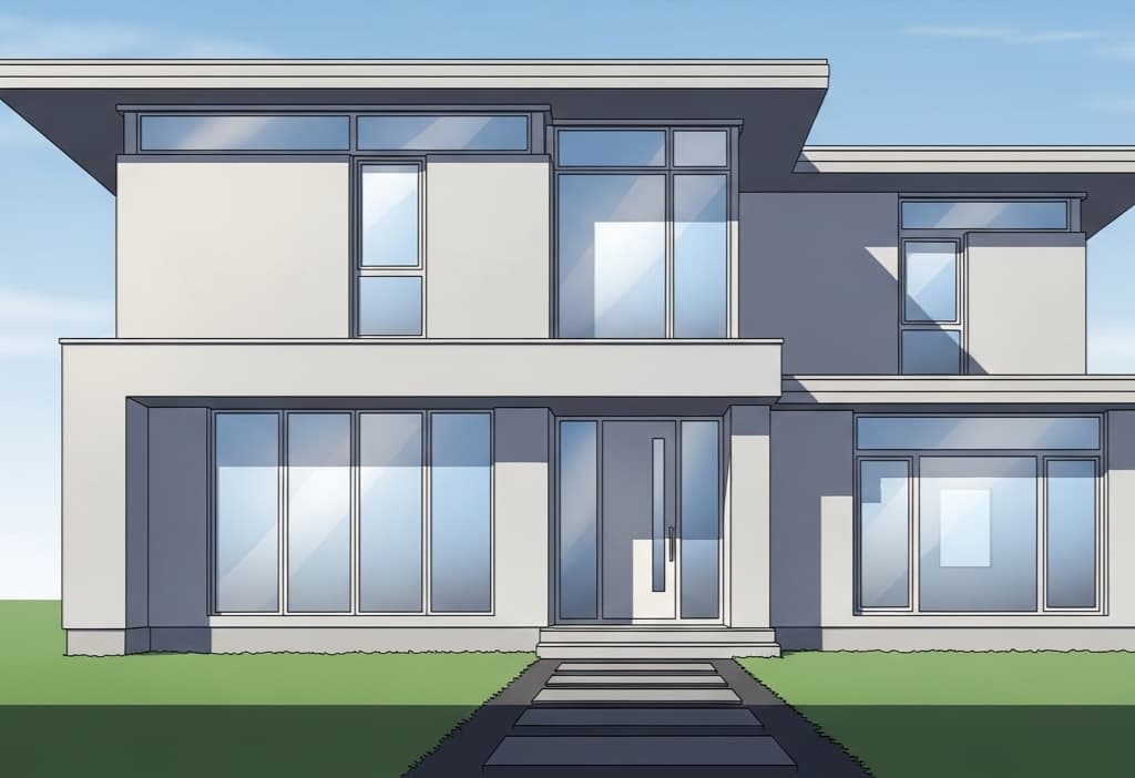 Minimalist illustration of a suburban house for a hard money loan for primary residence