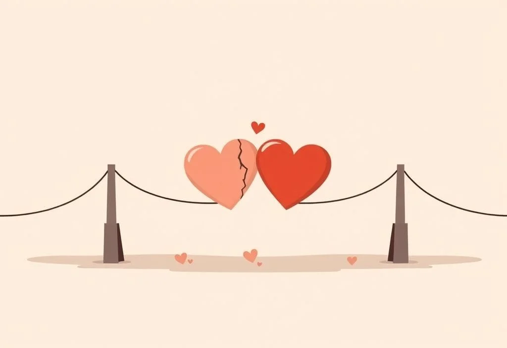 Illustration of emotional healing and reconnection symbolizing therapy for relationship anxiety