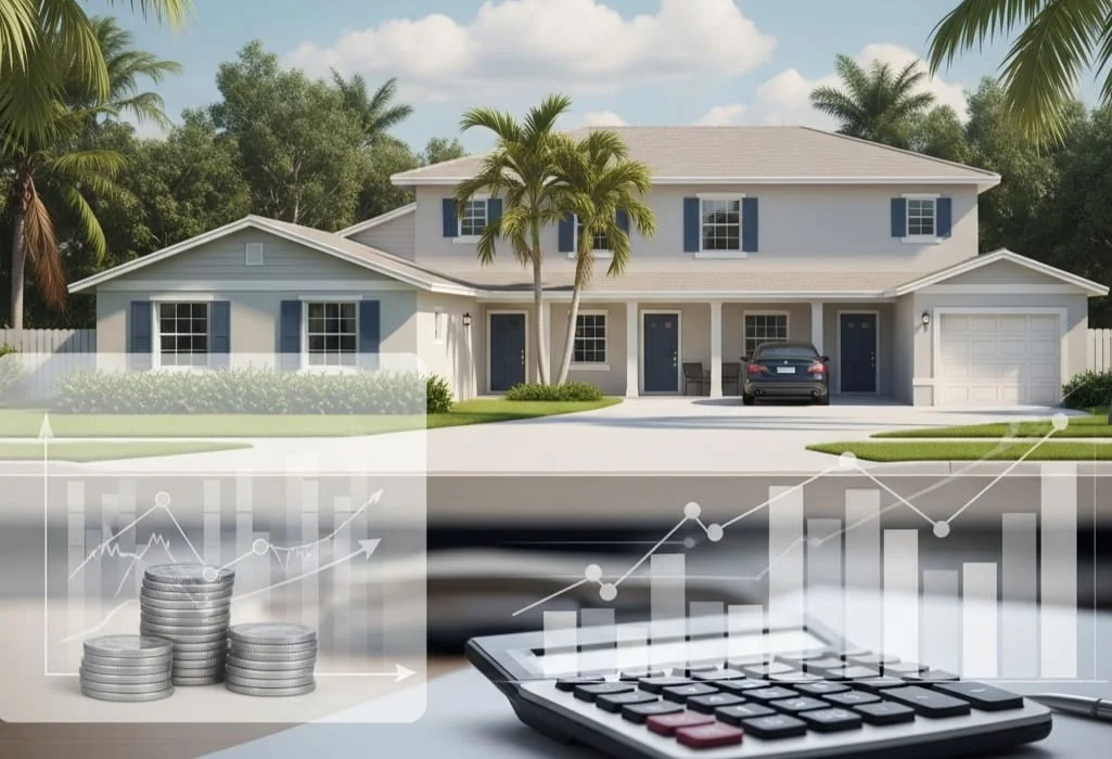 Florida rental property with subtle finance elements, representing DSCR loan Florida for real estate investors
